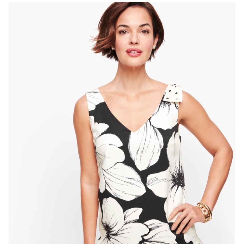 Talbots Primrose V-Neck Shell Blouse Bow Plus Size 18W